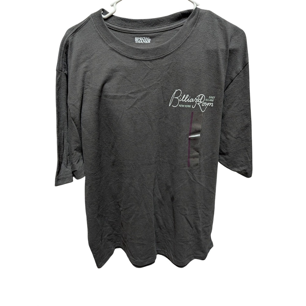 Special Thanks Billiard Room East Village NY Graphic Tee Mens XL Charcoal Grey